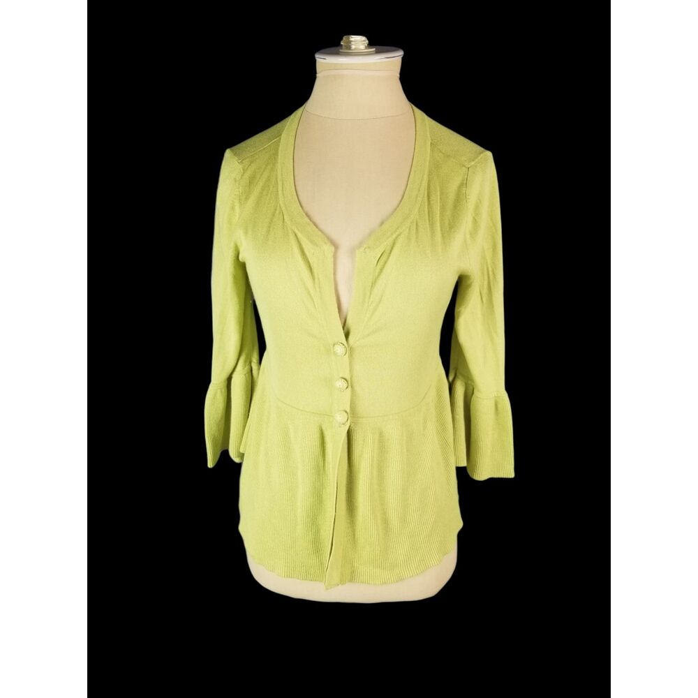 Grainne & Co Cashmere/Silk Cardigan Chartreuse Size 1